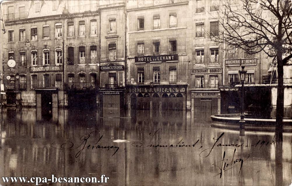 BESANÇON - Place du Marché - Inondations, Janvier 1910